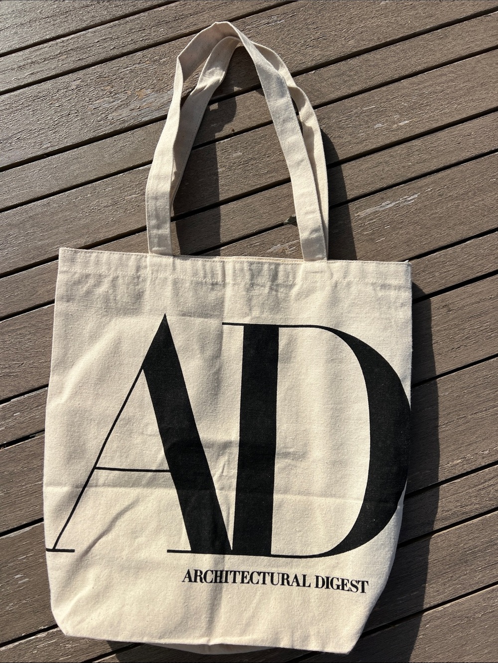 Natural Canvas Tote Bag with Black Logo